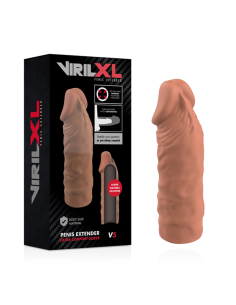 Virilxl - extensiÓn de pene liquid silicone v5 marrÓn 2
