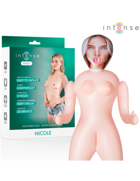 Intense dolls - nicole muÑeca hinchable con tres orificios