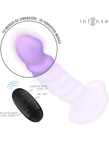 Intense - brenda vibrador talla m diseÑo en espiral 10 vibraciones morado control remoto