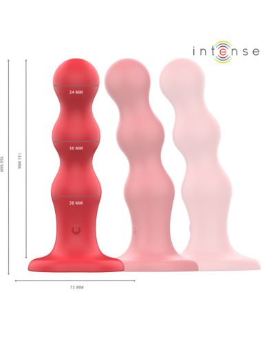 Intense - cody vibrador con ventosa rojo control remoto