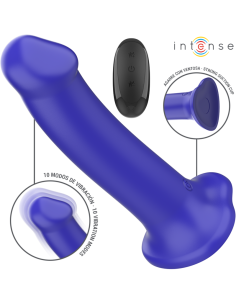 Intense - victoria vibrador con ventosa 10 vibraciones azul oscuro control remoto 2