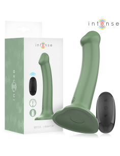 Intense - becca vibrador con ventosa 10 vibraciones verde control remoto