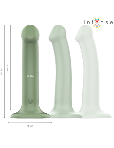 Intense - becca vibrador con ventosa 10 vibraciones verde control remoto