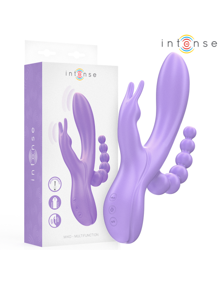 Intense - miko triple vibrador rabbit & estimulador & anal 7 vibraciones morado