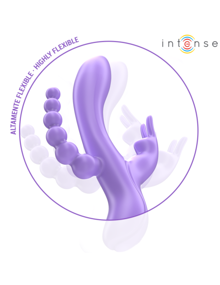 Intense - miko triple vibrador rabbit & estimulador & anal 7 vibraciones morado