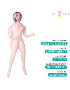 Intense dolls - nicole muÑeca hinchable con tres orificios 2