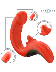 Intense - paulina vibrador & estimulador en forma de u rojo