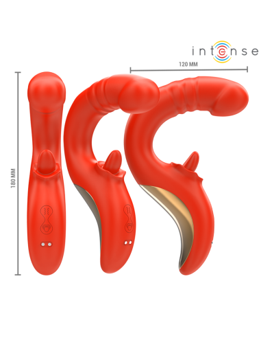 Intense - paulina vibrador & estimulador en forma de u rojo