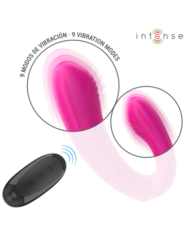 Intense - janet estimulador y vibrador dual en forma de u con control remoto rosa