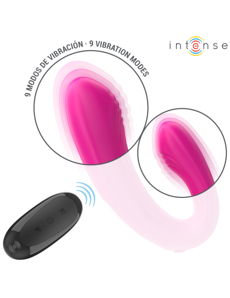Intense - janet estimulador y vibrador dual en forma de u con control remoto rosa