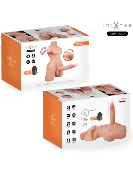Intense deep touch - marty torso con ano y dildo realÍstico con empuje y vibraciÓn control remoto 6.2 kg