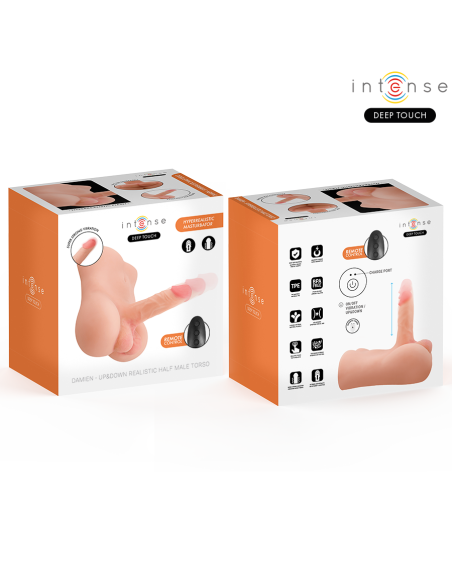 Intense deep touch - damien torso con ano y dildo realÍstico con empuje y vibraciÓn control remoto 3.5 kg