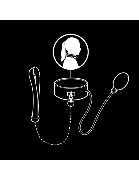 Fetish submissive bondage - collar bondage inflable con tirador
