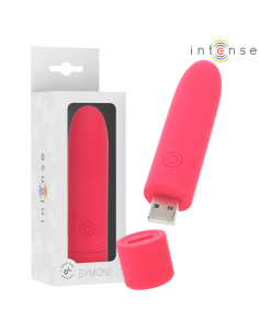 Intense - symone bala vibradora recargable por usb 8 vibraciones rojo 10 x 2.2 cm