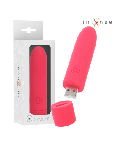 Intense - symone bala vibradora recargable por usb 8 vibraciones rojo 10 x 2.2 cm