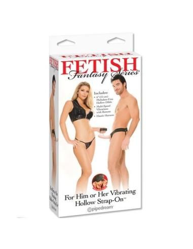 Fetish fantasy series - arnÉs hueco vibrador para el y ella natural 14cm
