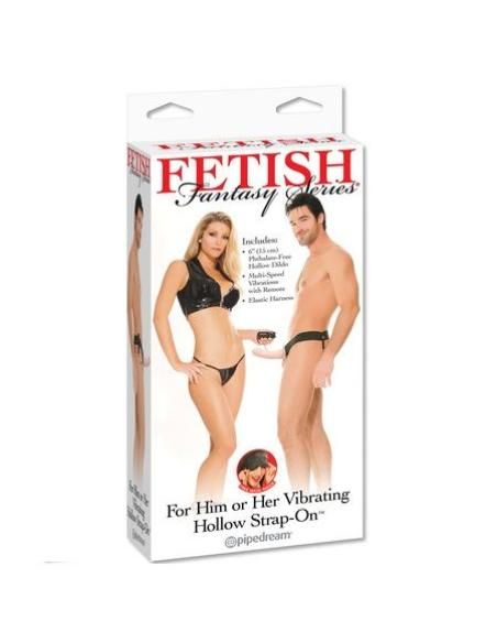 Fetish fantasy series - arnÉs hueco vibrador para el y ella natural 14cm