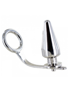 Metal hard - anillo acero con plug anal 45 x 45mm