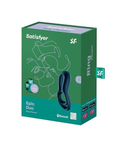 Satisfyer - epic duo anillo vibrador app azul